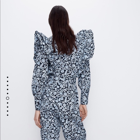 NWT Zara Print Poplin Jumpsuit size XS - Picture 7 of 7